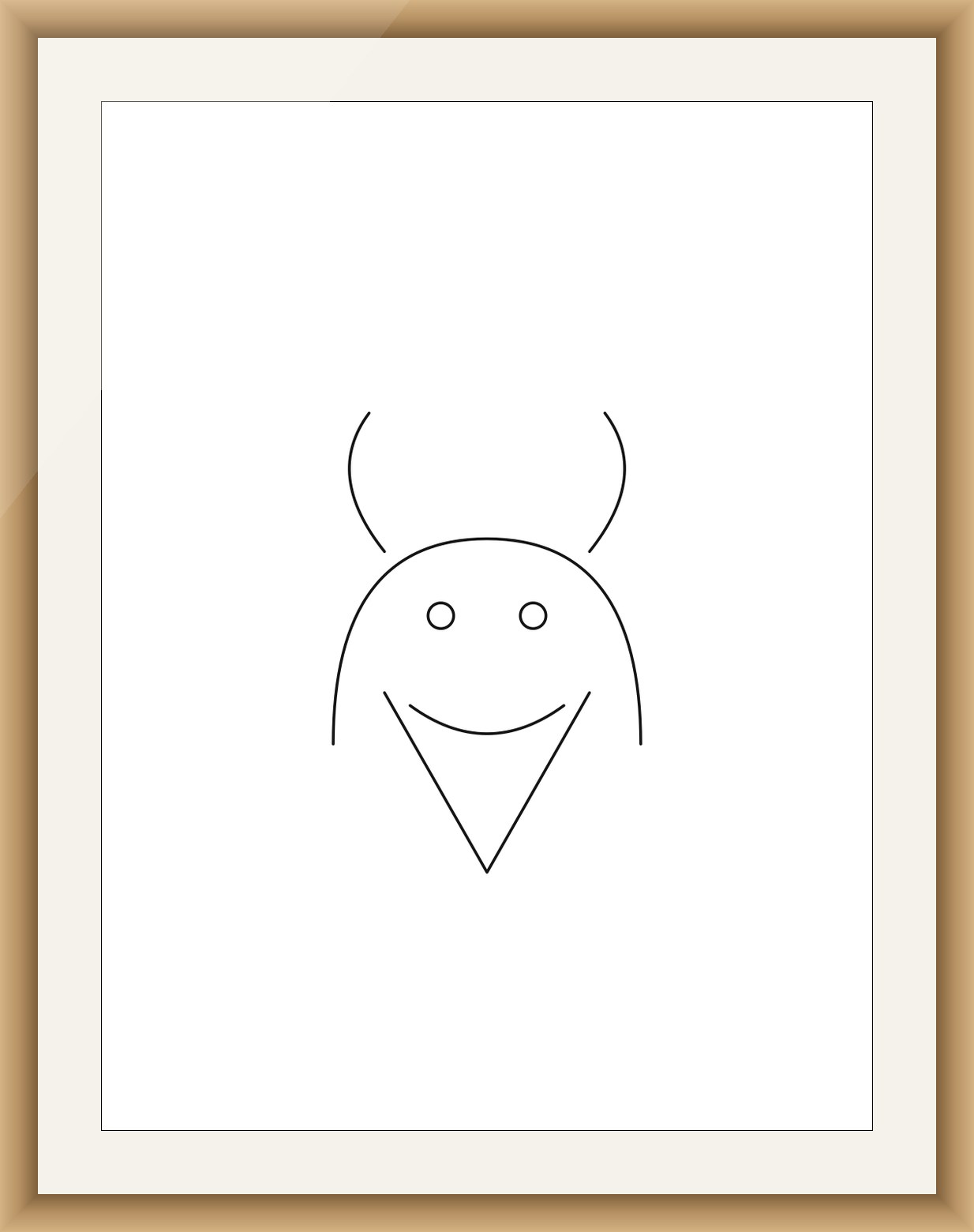 Natural oak frame · white mount