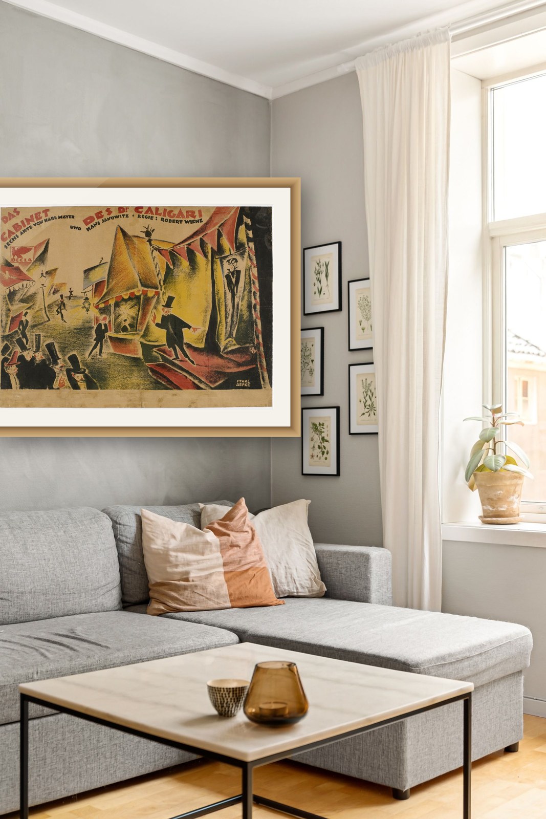 On the wall — natural oak