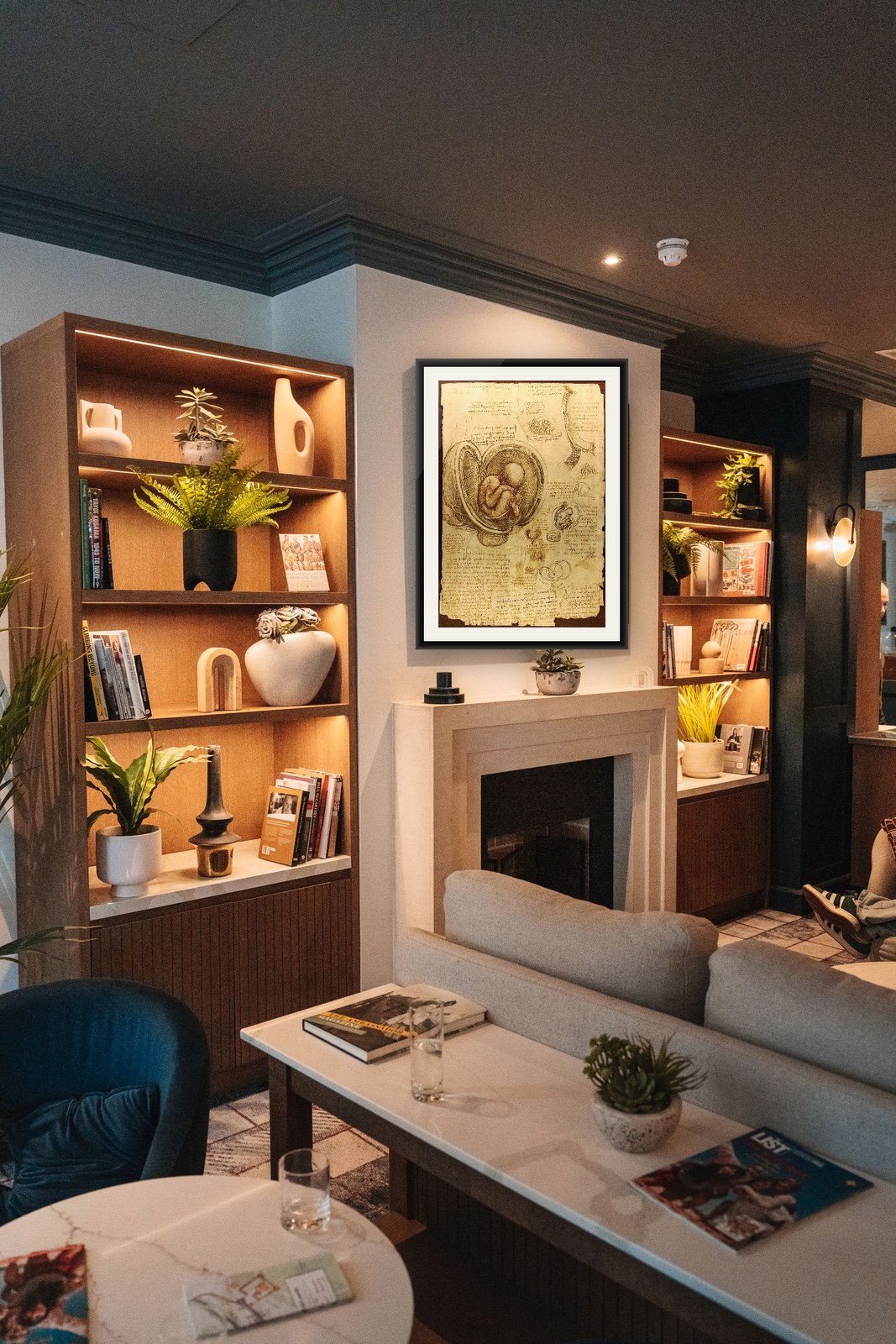 Anatomical Study, framed and hung in a private room