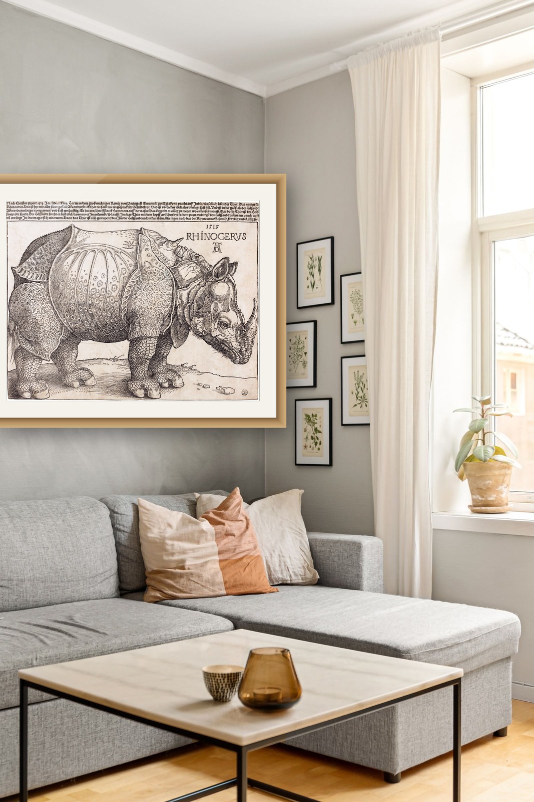 On the wall — natural oak
