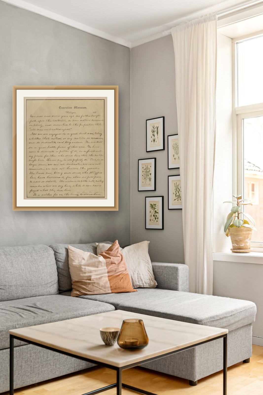 On the wall — natural oak