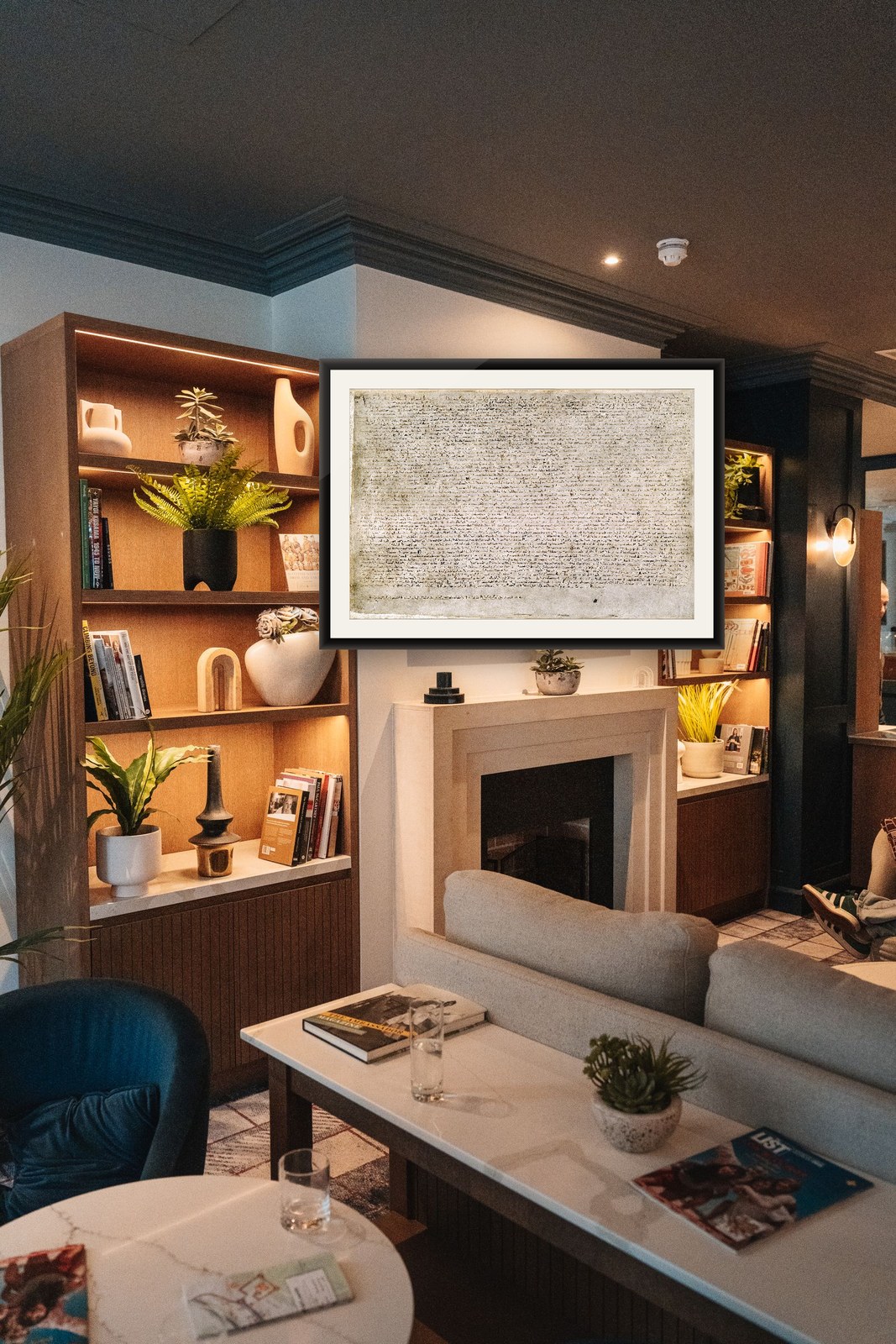 Magna Carta, framed and hung in a private room