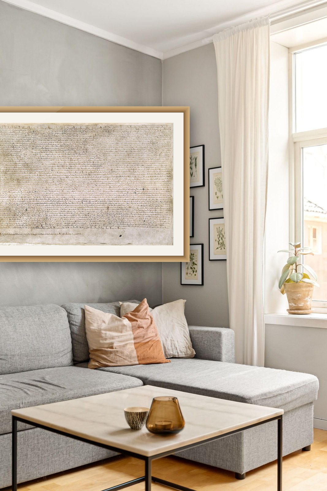 On the wall — natural oak