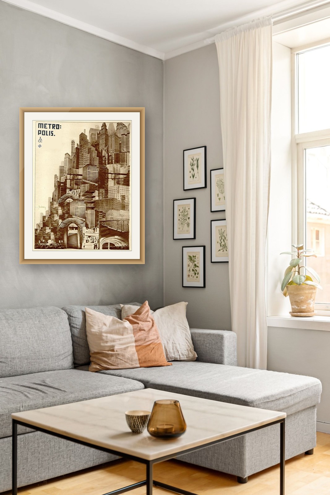 On the wall — natural oak
