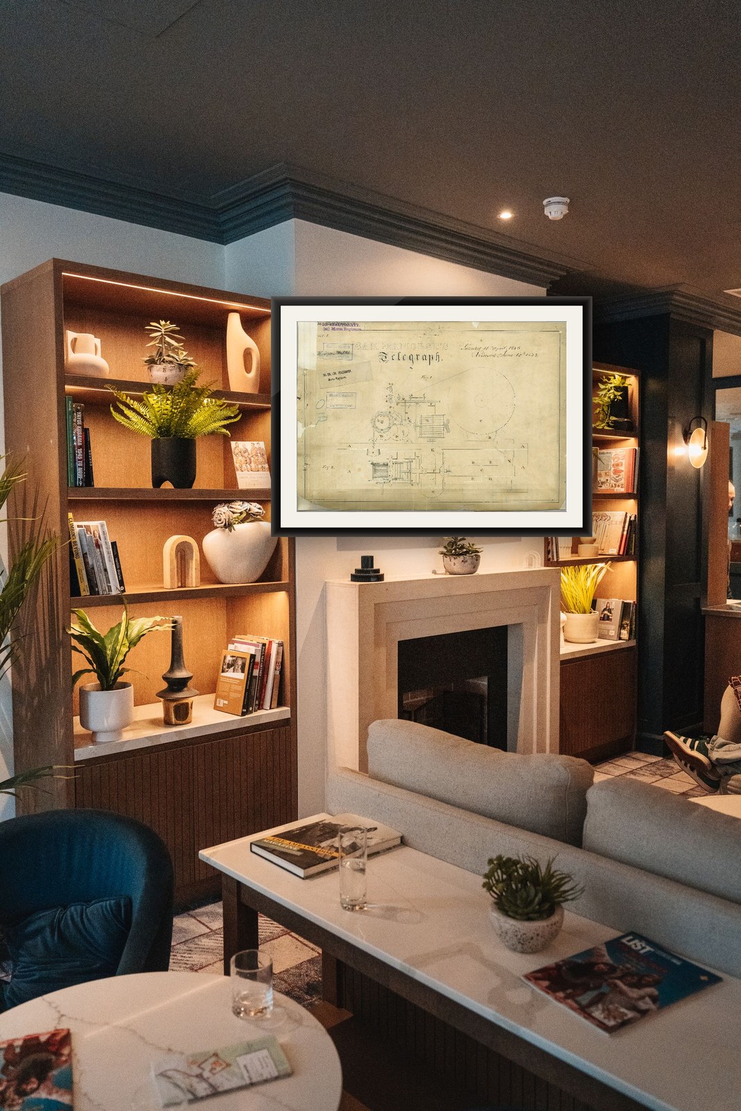 The Telegraph — Patent, framed and hung in a private room