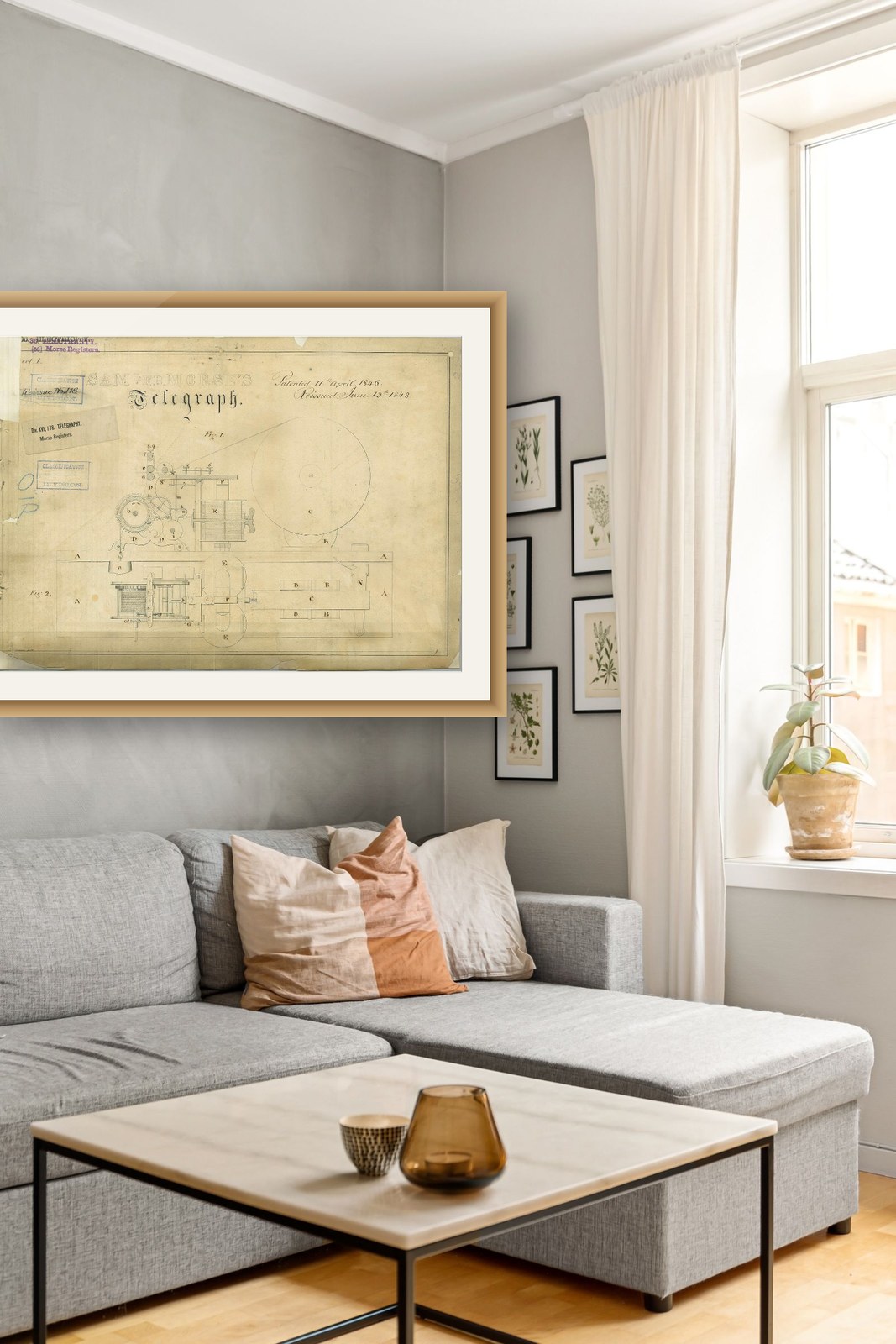 On the wall — natural oak