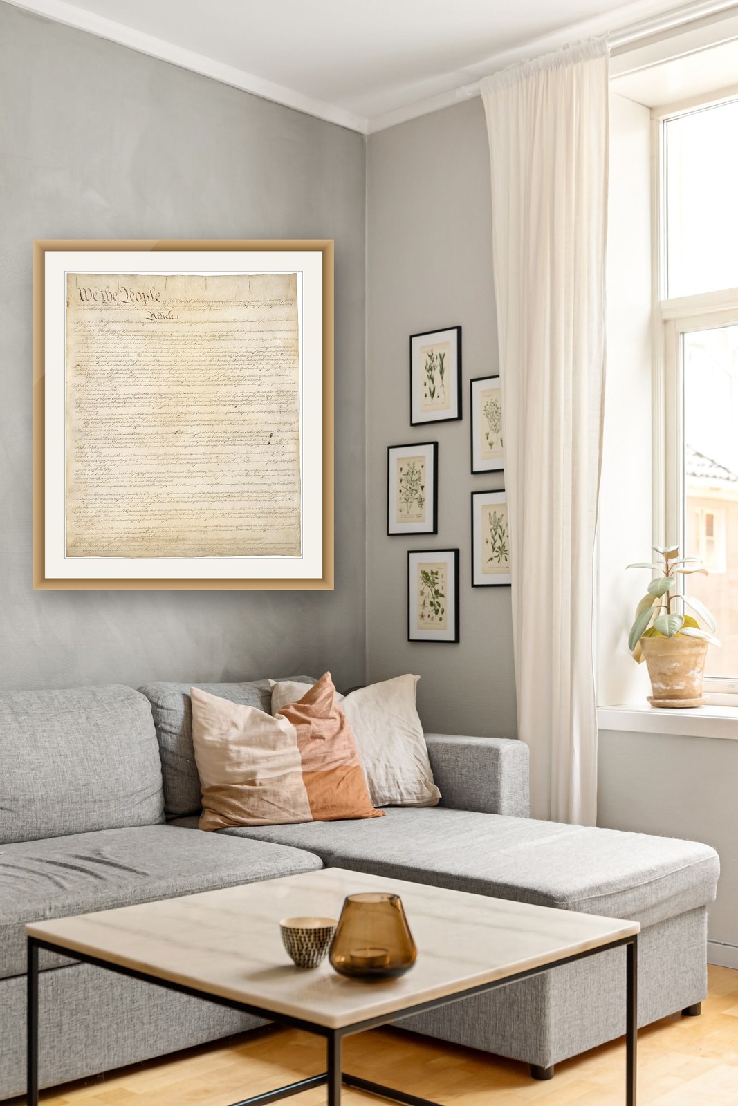 On the wall — natural oak