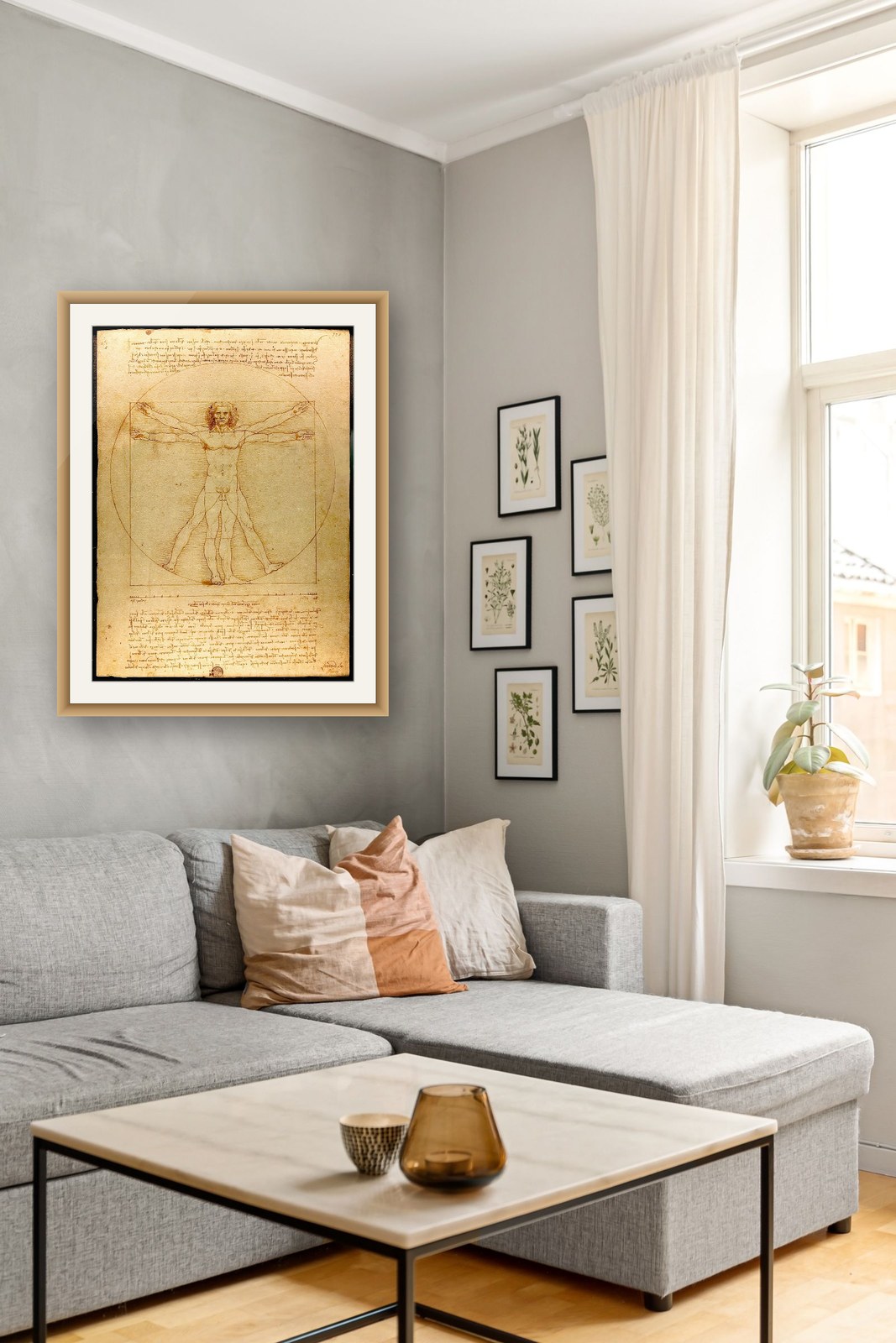 On the wall — natural oak